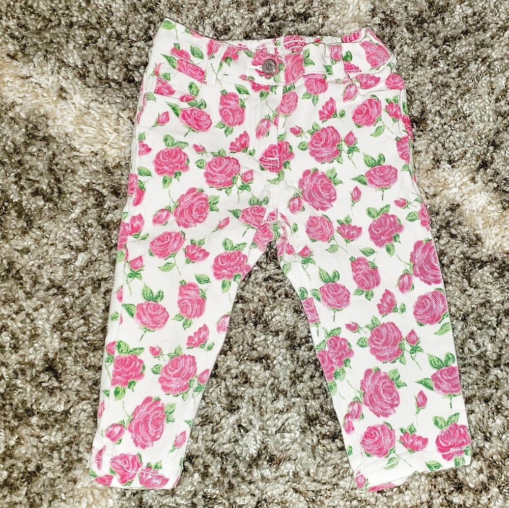 Janie & Jack floral Jean's sz 12-24 mo.